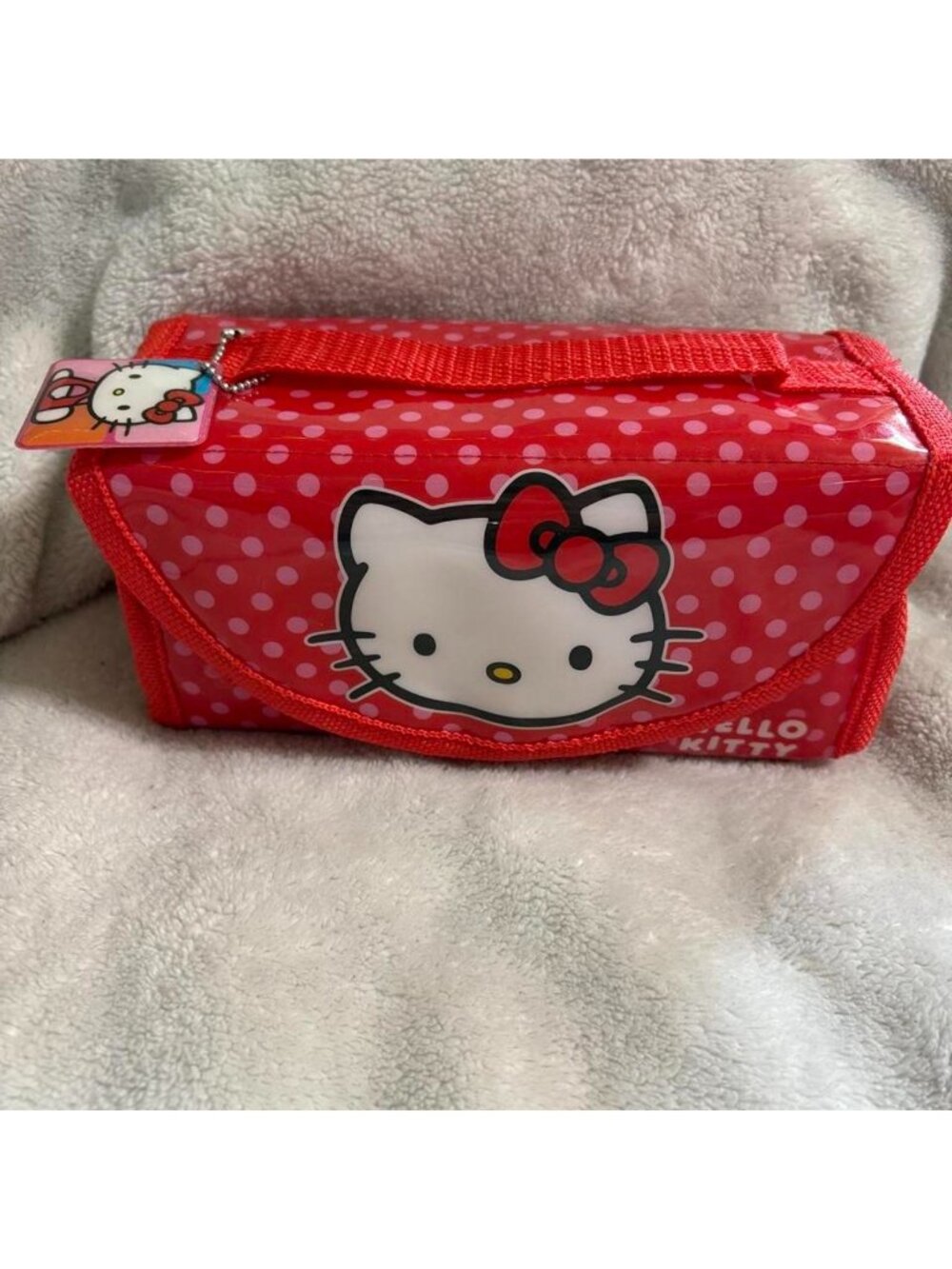 Y2K Hello Kitty Red Polka Dot Pencil Travel Case